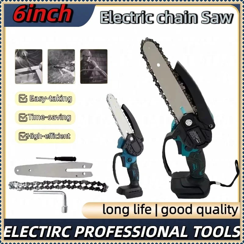 Cordless Chainsaw 6 Inch Chain Saw Electric Saw for Woodworking Handheld Portable Wood Logging Chainsaw 18V Power Tool
Cordless Chainsaw 6 Inch Chain Saw Electric Saw for Woodworking Handheld Portable Wood Logging Chainsaw 18V Power Tool