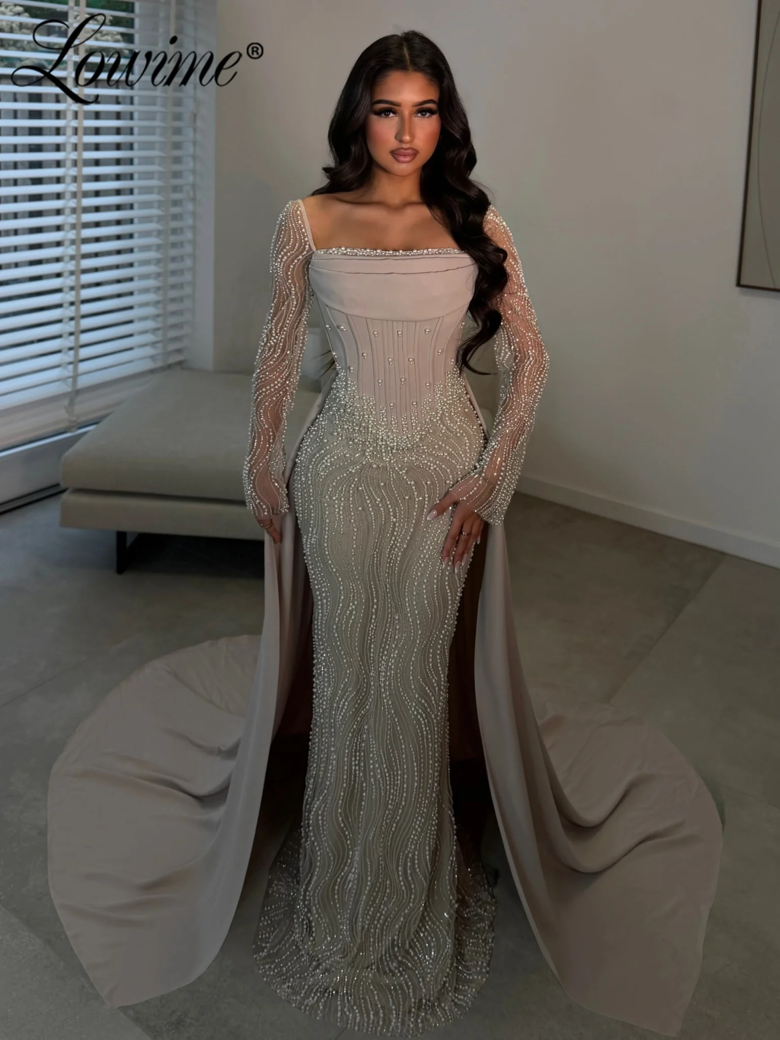 Pearls Mermaid Prom Dress Elegant Corset Dinner Party Wear Customized Formal Women's Evening Gown Overskirt Arabic Party Dresses
Pearls Mermaid Prom Dress Elegant Corset Dinner Party Wear Customized Formal Women's Evening Gown Overskirt Arabic Party Dresses