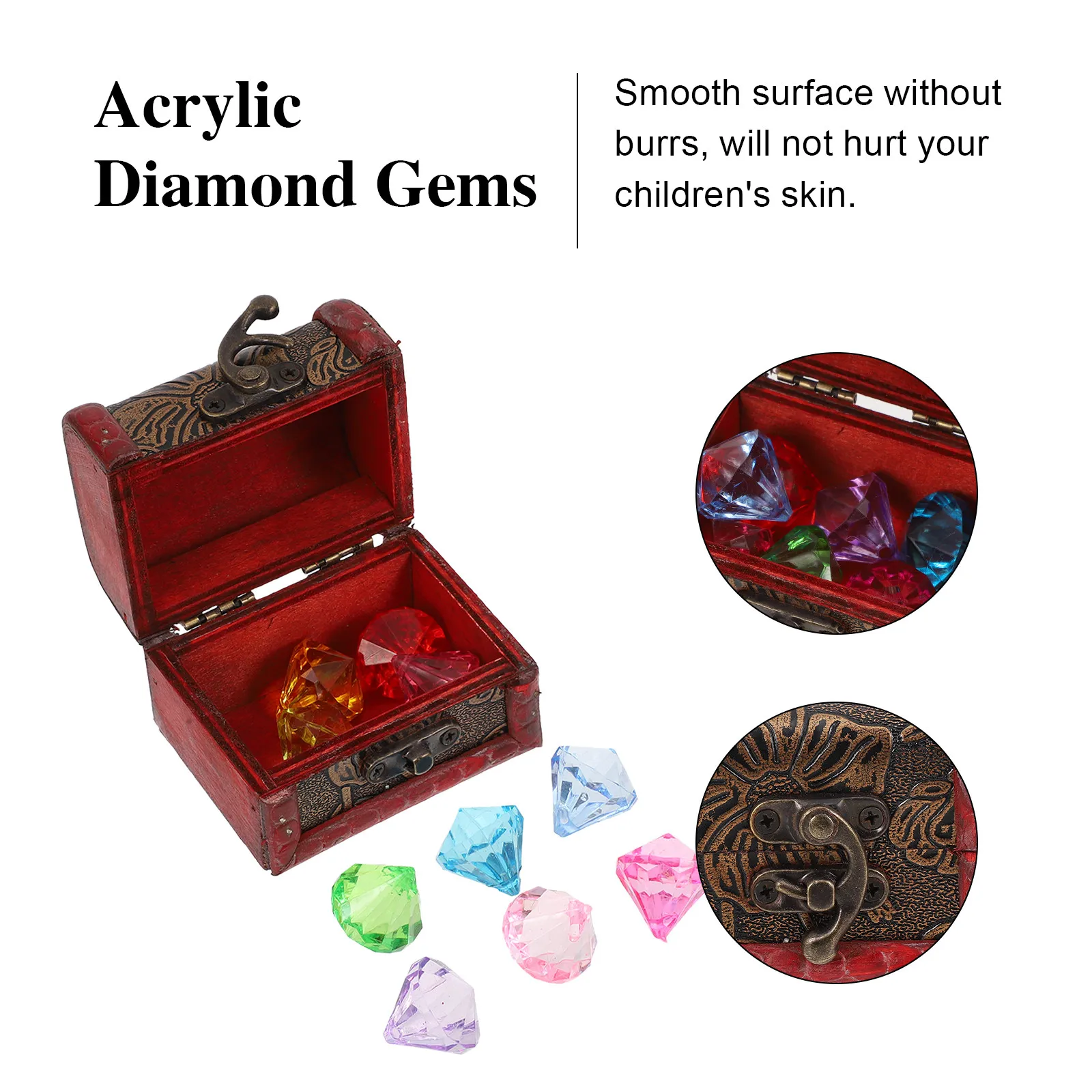 1Set Wooden Pirate Treasure Chest with 10 Acrylic Gems Smooth Edges Safe for Kids Ideal for Halloween Party Cosplay
1Set Wooden Pirate Treasure Chest with 10 Acrylic Gems Smooth Edges Safe for Kids Ideal for Halloween Party Cosplay