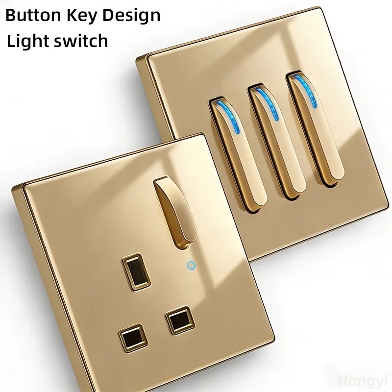 Gold Glass Piano Button Wall 220V Light Switch Panel,European Reset Through Switch on/off,Electric Socket with Usb Charging
Gold Glass Piano Button Wall 220V Light Switch Panel,European Reset Through Switch on/off,Electric Socket with Usb Charging