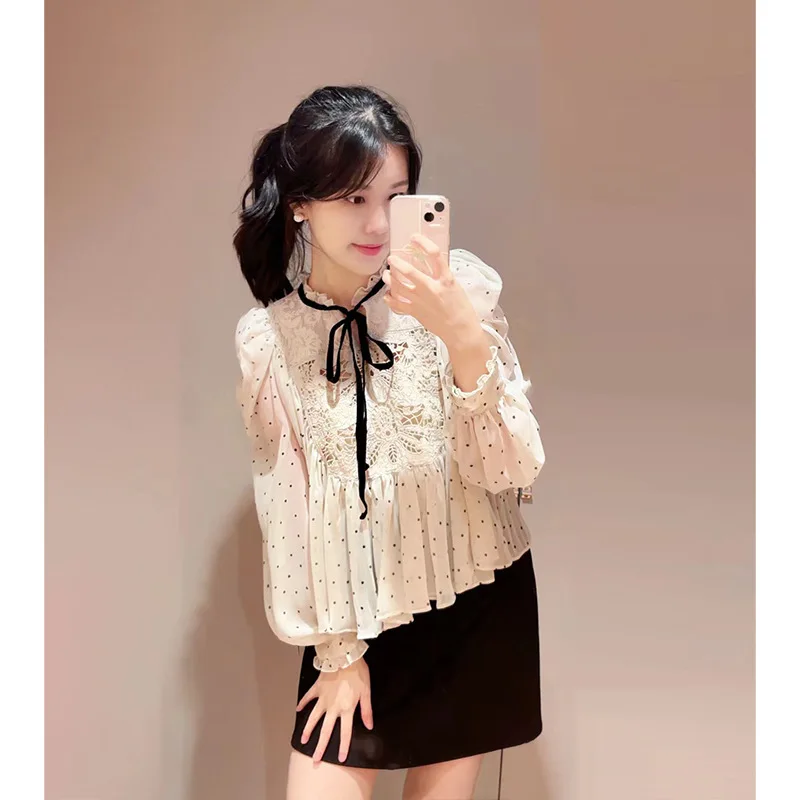 Gagarich 2025 Early Spring Autumn Long Sleeve Sweet Blouse Japanese Cross Border Lace Lantern Sleeve Shirt Women
Gagarich 2025 Early Spring Autumn Long Sleeve Sweet Blouse Japanese Cross Border Lace Lantern Sleeve Shirt Women