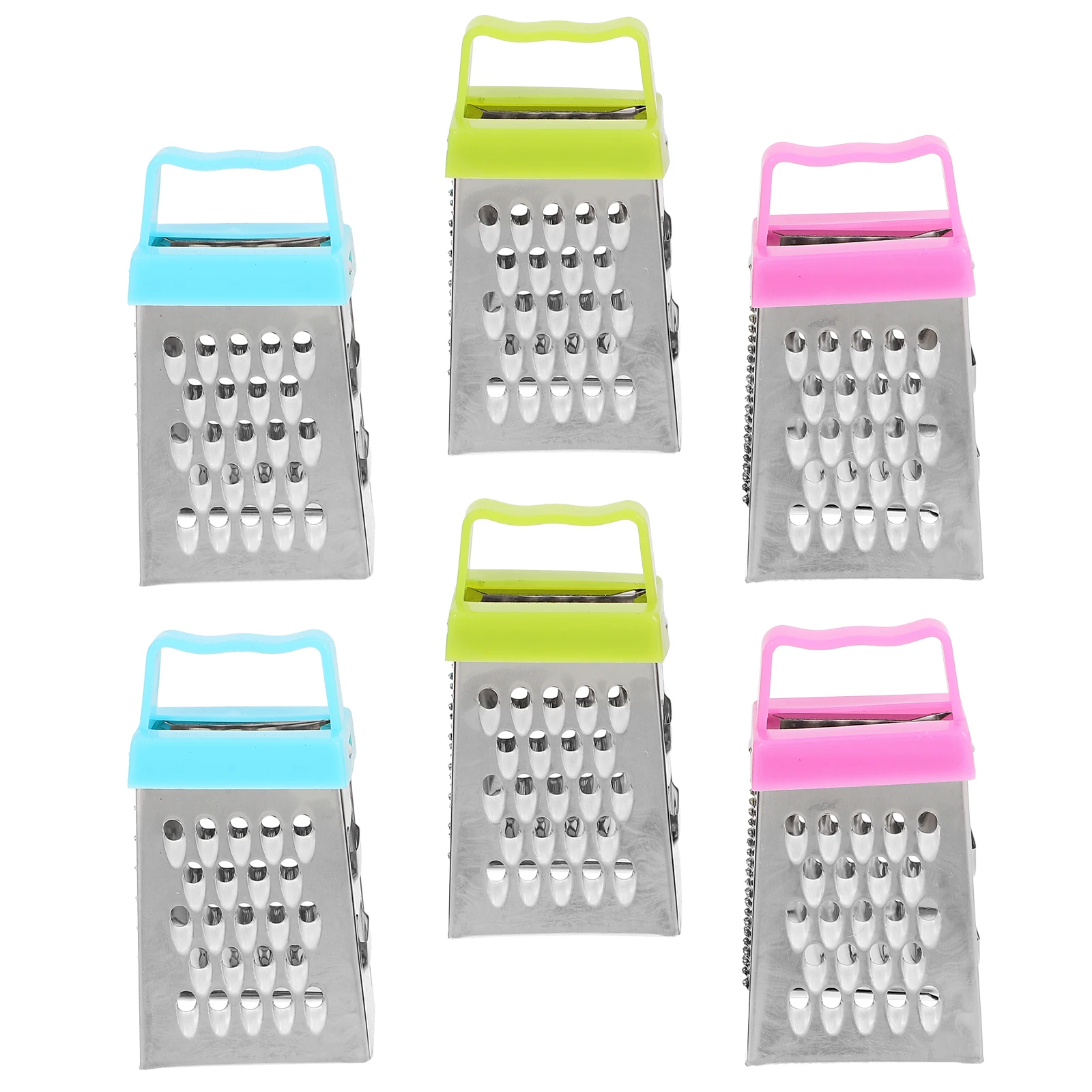 6pcs Mini Cheese Grater Potato Shredder Blue Green Pink Stainless Steel Kitchen Tool Vegetable Slicer Non Slip Handle
6pcs Mini Cheese Grater Potato Shredder Blue Green Pink Stainless Steel Kitchen Tool Vegetable Slicer Non Slip Handle