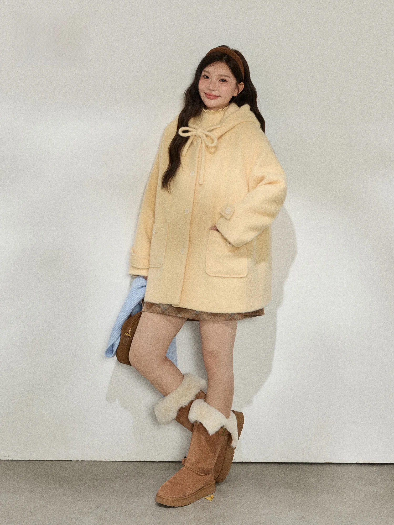 Zhang Da plus Size Women's Micro Plump Sister Korean Style Slimming Yellow Hooded Double Pocket Short Woolen Coat
Zhang Da plus Size Women's Micro Plump Sister Korean Style Slimming Yellow Hooded Double Pocket Short Woolen Coat