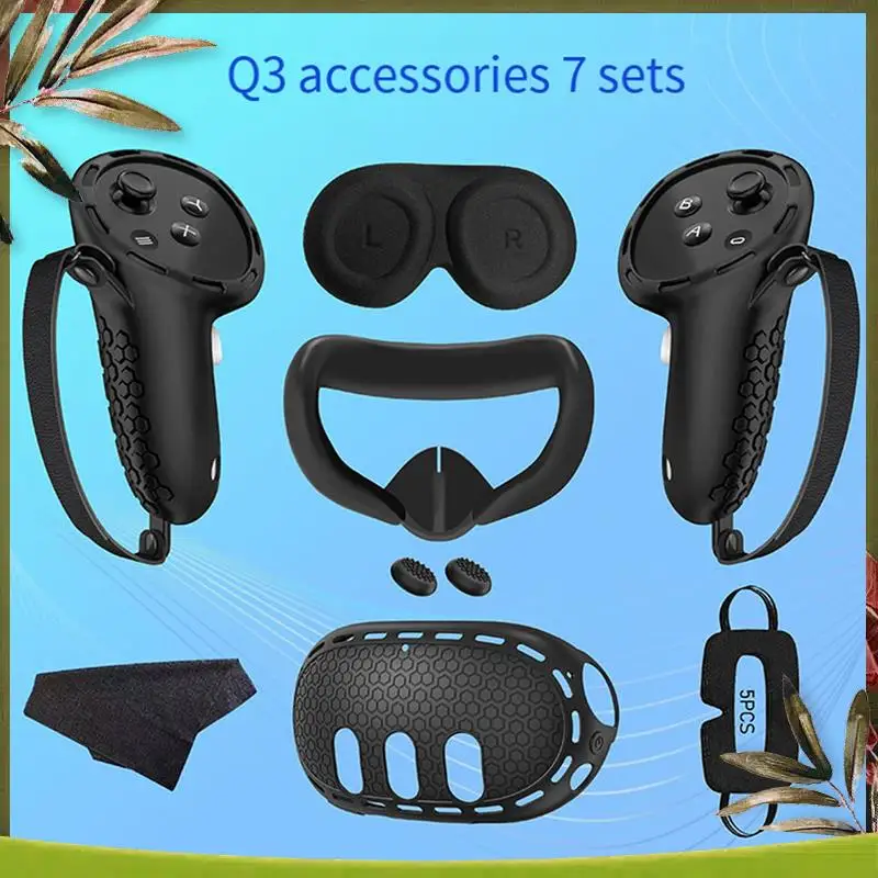 New-For Meta Quest 3 Silicone Case+Handle Case+Face Cover+Blackout Mask Full Kit Anti-Leakage Nose Pad VR Silicone Case
New-For Meta Quest 3 Silicone Case+Handle Case+Face Cover+Blackout Mask Full Kit Anti-Leakage Nose Pad VR Silicone Case