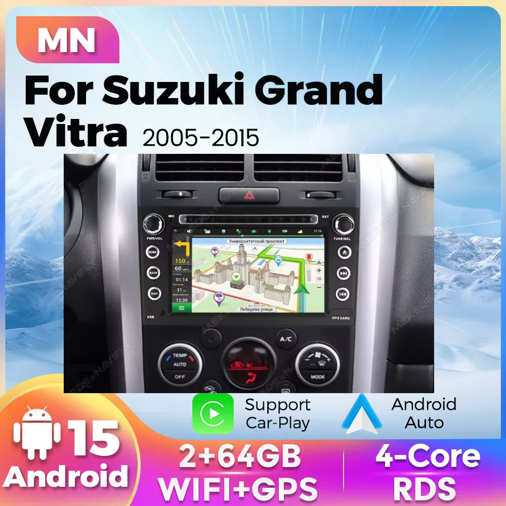 Автомагнитола Android 15, 7 дюймов, 2 DIN, с беспроводным CarPlay и Auto для Suzuki Grand Vitara 2005-2015, мультимедийный стереоплеер с GPS-навигацией
Автомагнитола Android 15, 7 дюймов, 2 DIN, с беспроводным CarPlay и Auto для Suzuki Grand Vitara 2005-2015, мультимедийный стереоплеер с GPS-навигацией