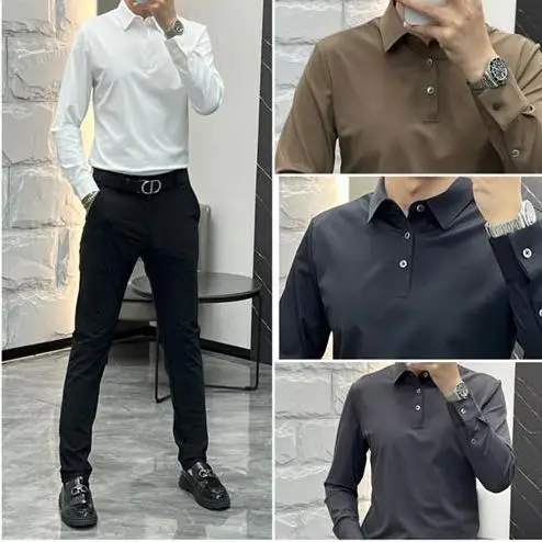 New Autumn Style Men Solid Color Anti-wrinkle Casual Versatile Long-sleeved Polo Shirt Fashionable Slim Body
New Autumn Style Men Solid Color Anti-wrinkle Casual Versatile Long-sleeved Polo Shirt Fashionable Slim Body