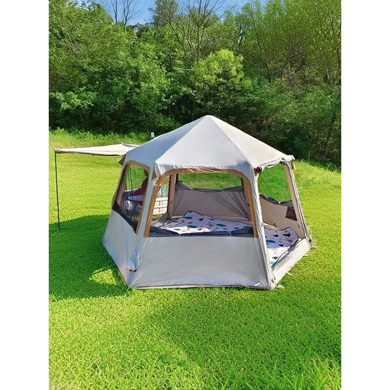 Большая надувная палатка на 4-6 человек, водонепроницаемая шестиугольная палатка для кемпинга с навесом, дорожная походная тент, палатка 
Большая надувная палатка на 4-6 человек, водонепроницаемая шестиугольная палатка для кемпинга с навесом, дорожная походная тент, палатка