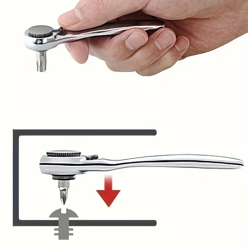 1Pc Right Angle Screwdriver Mini Ratchet Set 72-Tooth Low Profile Stubby Ratchet Wrench for Small Spaces Tight Spots
1Pc Right Angle Screwdriver Mini Ratchet Set 72-Tooth Low Profile Stubby Ratchet Wrench for Small Spaces Tight Spots
