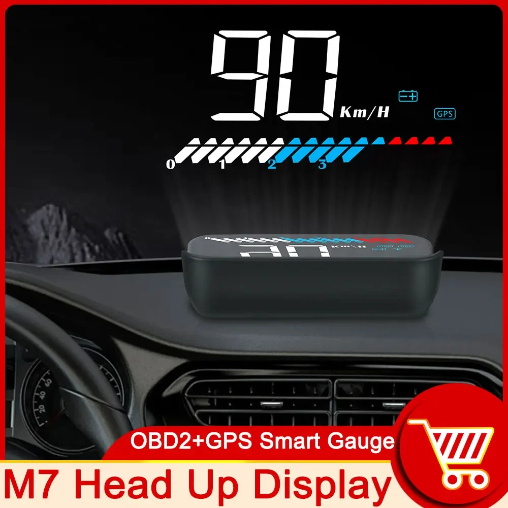 M7 OBD GPS HUD Head Up Display Universal Car GPS Speedometer Voltage Windshield Projector On-board Computer Overspeed Warning
M7 OBD GPS HUD Head Up Display Universal Car GPS Speedometer Voltage Windshield Projector On-board Computer Overspeed Warning