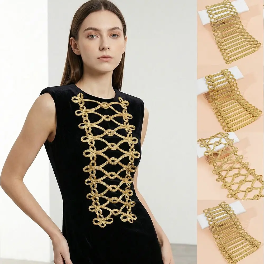 Gold Wire Costume Decorative Applique Baroque Trapezoidal Uniform Knot Button Vintage Chinese Knot Sew on Patch Vintage Clothes
Gold Wire Costume Decorative Applique Baroque Trapezoidal Uniform Knot Button Vintage Chinese Knot Sew on Patch Vintage Clothes