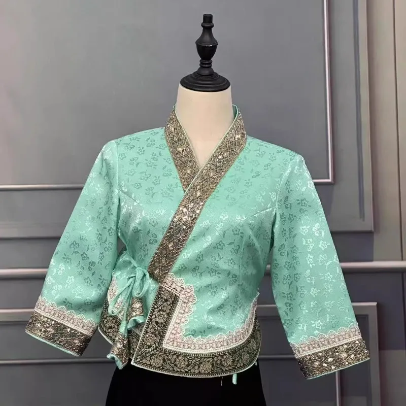 Thailand Traditional Clothing for Women Tops Dai Ethnic Women's Mid-Sleeve Slightly Stretchy Versatile Top Thai Costume
Thailand Traditional Clothing for Women Tops Dai Ethnic Women's Mid-Sleeve Slightly Stretchy Versatile Top Thai Costume