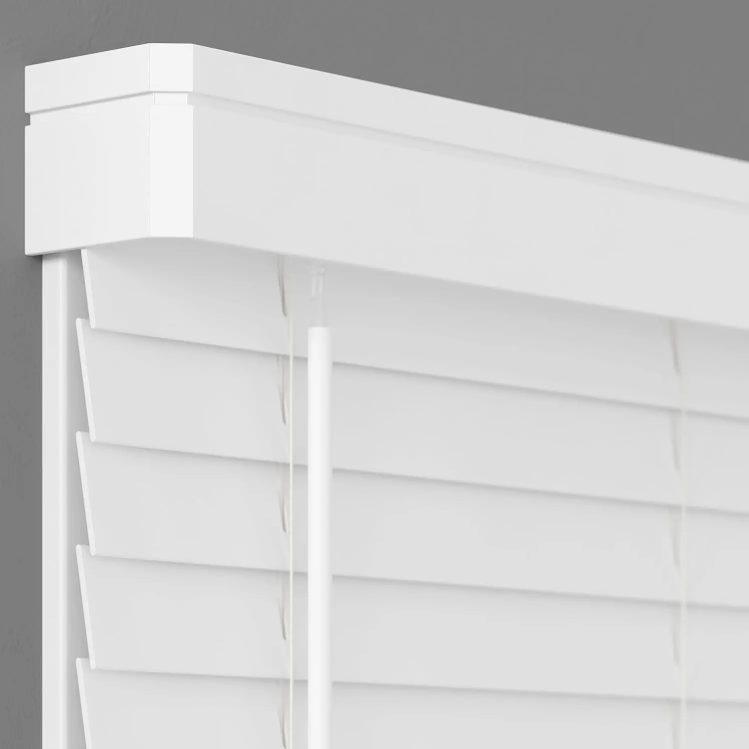 2" Cordless Faux Wood Window Blinds - 34" W x 60" L, White, Room Darkening with Valance
2" Cordless Faux Wood Window Blinds - 34" W x 60" L, White, Room Darkening with Valance