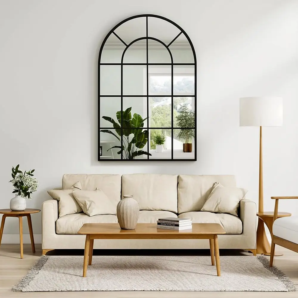 36-дюймовое арочное настенное зеркало, декоративное зеркало с сетчатым дизайном и металлическим креплением для прихожей, гостиной, домашнего декора.
36-дюймовое арочное настенное зеркало, декоративное зеркало с сетчатым дизайном и металлическим креплением для прихожей, гостиной, домашнего декора.
