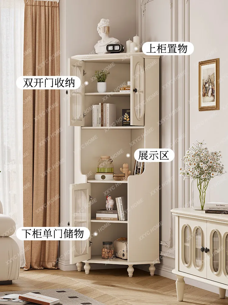 M cream style all solid wood corner cabinet small apartment tea cabinet rack against the wall triangular cabinet
M cream style all solid wood corner cabinet small apartment tea cabinet rack against the wall triangular cabinet