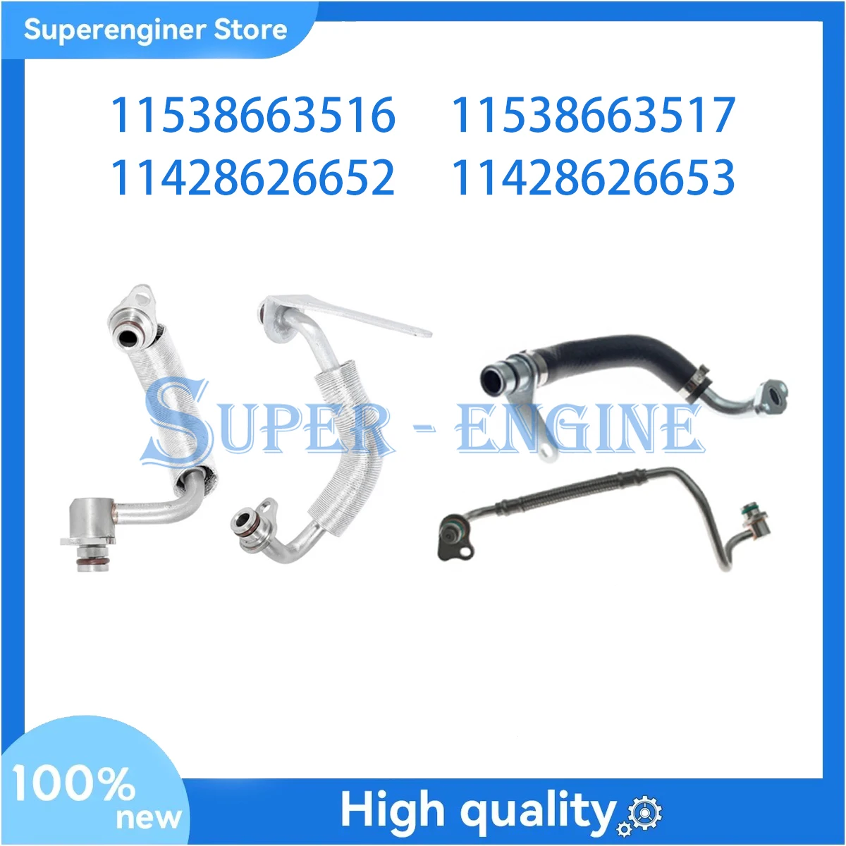 Turbocharger Coolant HOSE PIPE 11538663516 11538663517 11428626652 11428626653 For BMW X1 X3 X4 X5 X6 Z4 E84 F10 F22 F30F32 F25
Turbocharger Coolant HOSE PIPE 11538663516 11538663517 11428626652 11428626653 For BMW X1 X3 X4 X5 X6 Z4 E84 F10 F22 F30F32 F25