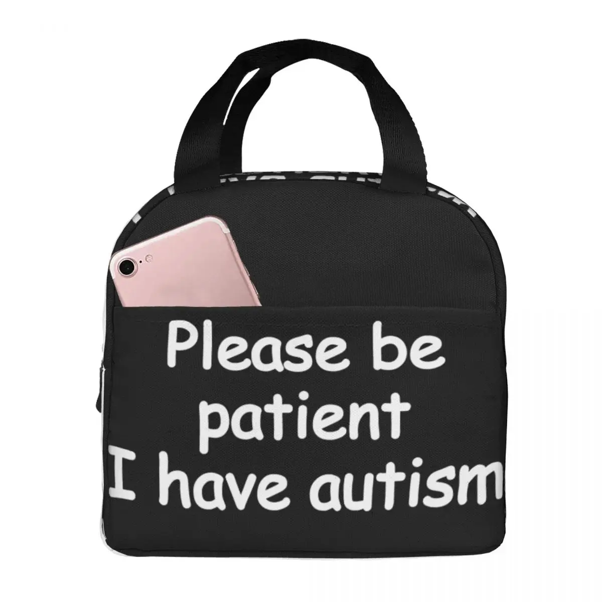Please Be Patient I Have Autism Lunch Bag Unisex Portable Cooler Insulated Lunch Box Food Bento Box
Please Be Patient I Have Autism Lunch Bag Unisex Portable Cooler Insulated Lunch Box Food Bento Box