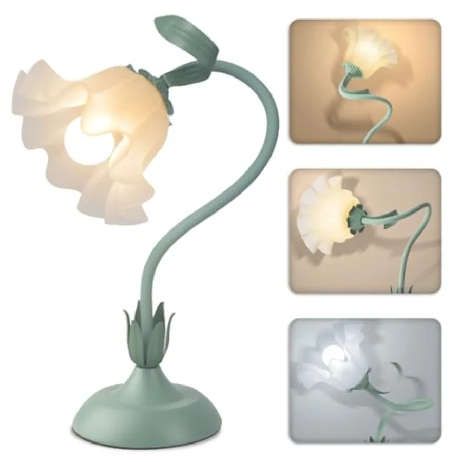Women Bedside Table Lamps for Bedroom, Cute Flower Desk Lamp With Adjustable Flexible Gooseneck, 3 Color Temperatures Nightstan
Women Bedside Table Lamps for Bedroom, Cute Flower Desk Lamp With Adjustable Flexible Gooseneck, 3 Color Temperatures Nightstan