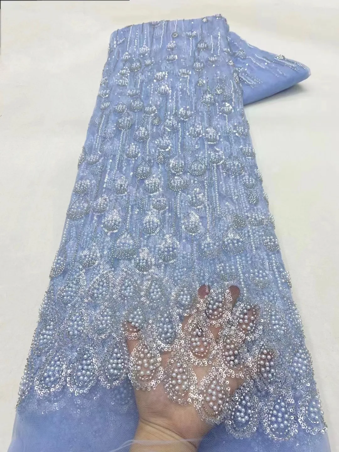 African Beaded Lace Fabric 2024 High Quality Mesh Lace Embroidered French Sequins Fabric For Sewing Women Party Dresses 5 Yards
African Beaded Lace Fabric 2024 High Quality Mesh Lace Embroidered French Sequins Fabric For Sewing Women Party Dresses 5 Yards