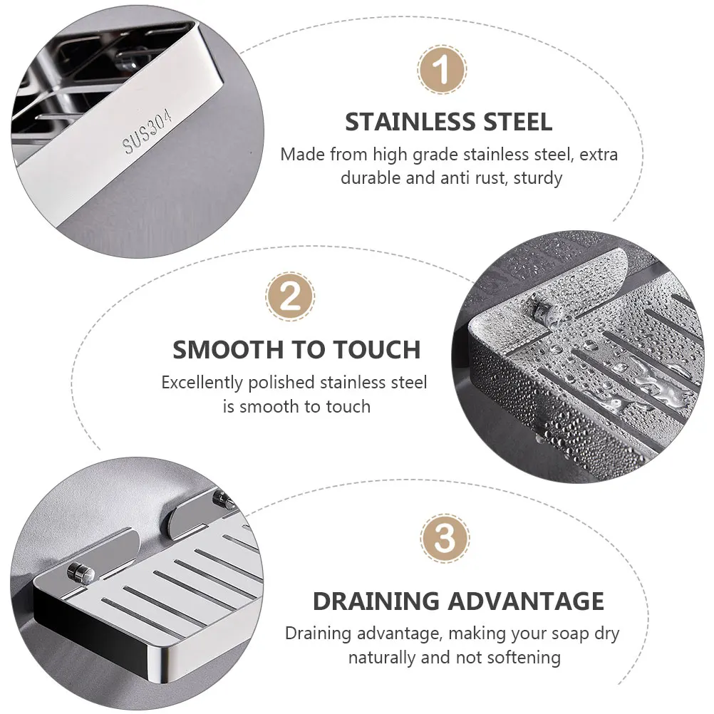 1pc Stainless Steel Dish Anti-Rust Wall Mounted Holder Draining Design Bathroom Soap Tray Simple Soap Case For Home Use
1pc Stainless Steel Dish Anti-Rust Wall Mounted Holder Draining Design Bathroom Soap Tray Simple Soap Case For Home Use