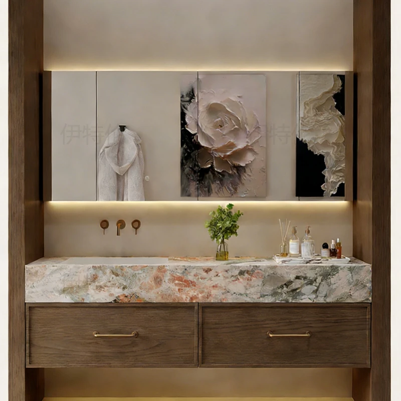 Y Four season powder rock board ceramic seamless integrated basin bathroom cabinet combination washbasin customization
Y Four season powder rock board ceramic seamless integrated basin bathroom cabinet combination washbasin customization