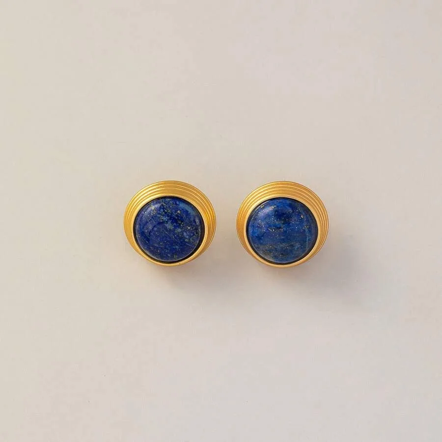 1 Pair Of Blue Round Lapis Lazuli Earrings, Vintage French Style, Niche High-End Earrings
1 Pair Of Blue Round Lapis Lazuli Earrings, Vintage French Style, Niche High-End Earrings