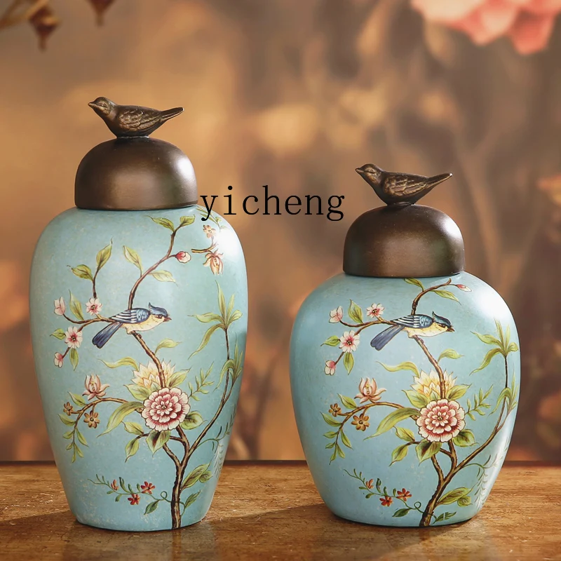 LSL American Country Ceramic Storage Jar Home Soft Decoration Living Room Entrance Ornament European Style
LSL American Country Ceramic Storage Jar Home Soft Decoration Living Room Entrance Ornament European Style