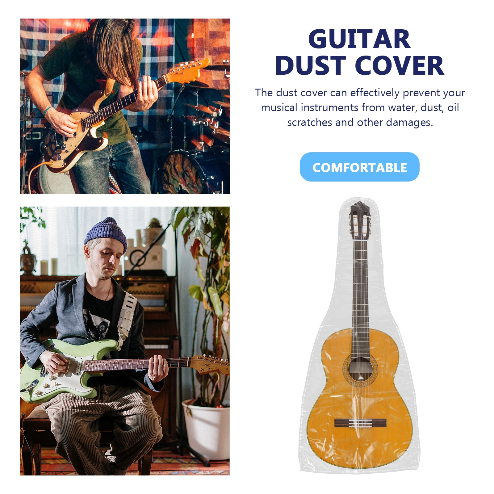 Premium PVC Guitar Dust Cover Waterproof Folk Acoustic Electric Bass Folding Portable Protector for Instruments Clear Frosted
Premium PVC Guitar Dust Cover Waterproof Folk Acoustic Electric Bass Folding Portable Protector for Instruments Clear Frosted