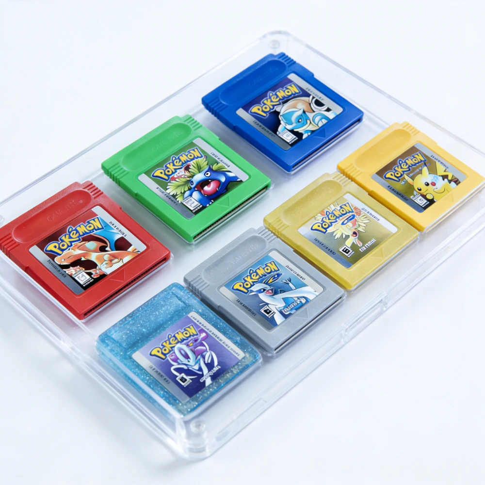 Картридж для игровой консоли Pokemon 16 Bit, серия игровых карт GBC, синий, кристально-золотой, зеленый, красный, серебряный, желтый, версия для США
Картридж для игровой консоли Pokemon 16 Bit, серия игровых карт GBC, синий, кристально-золотой, зеленый, красный, серебряный, желтый, версия для США