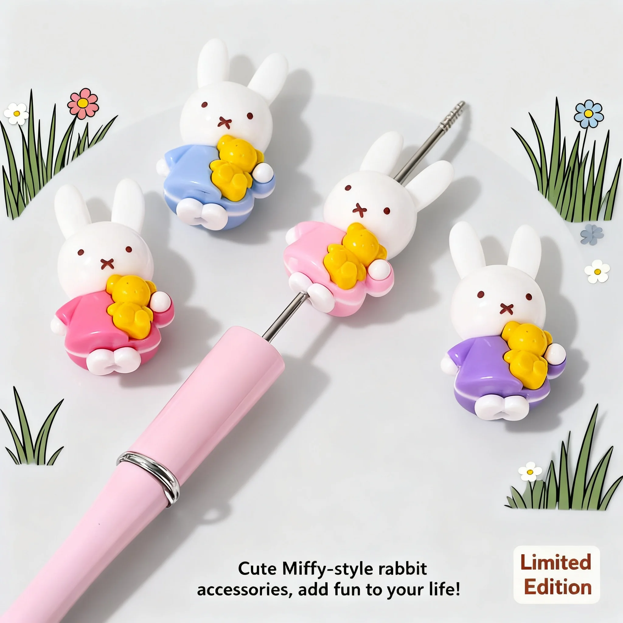 Kawaii Miffy Phone Chain Keychain Bag Pendant Jewelry DIY Accessories with Holes Gift Toys Material
Kawaii Miffy Phone Chain Keychain Bag Pendant Jewelry DIY Accessories with Holes Gift Toys Material