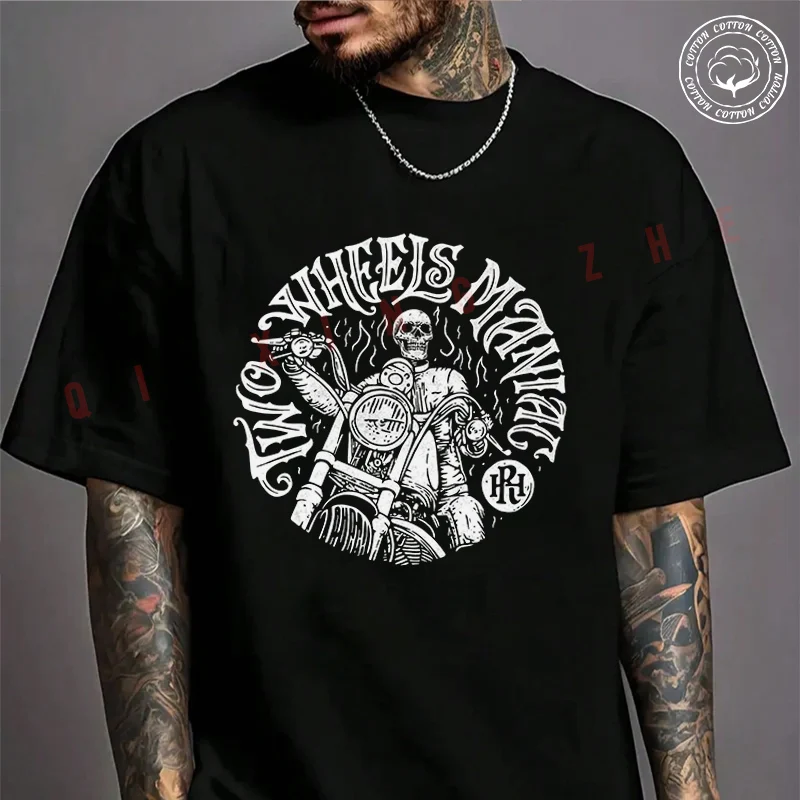 Мужская футболка Moto Men's T-shirt Skull Rider, хлопковая футболка с коротким рукавом, изысканный дизайн, незаменимый топ, футболки
Мужская футболка Moto Men's T-shirt Skull Rider, хлопковая футболка с коротким рукавом, изысканный дизайн, незаменимый топ, футболки