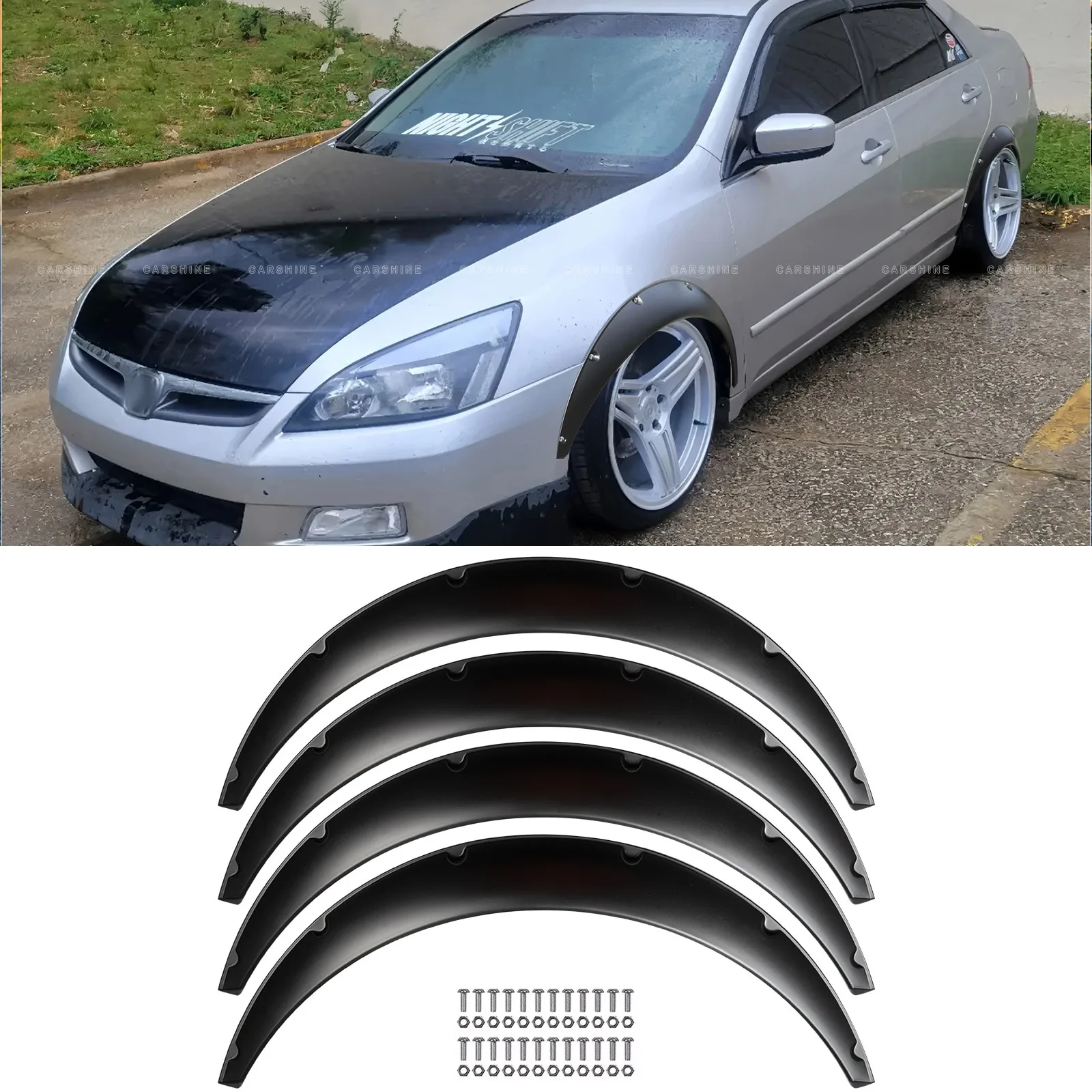 4PCS Car Fender Flares Flexible Durable Wide Wheel Arches Set For Honda Accord
4PCS Car Fender Flares Flexible Durable Wide Wheel Arches Set For Honda Accord