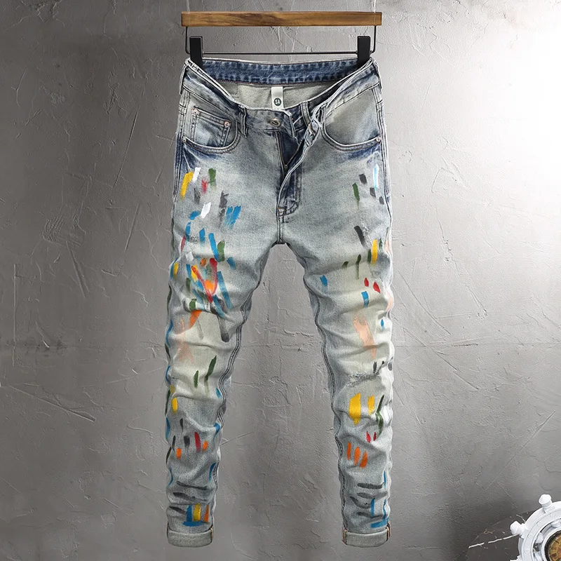2025 new high street embroidered jeans for men, exquisite printing, colorful graffiti trend, nostalgic, slim fit, elastic leggin
2025 new high street embroidered jeans for men, exquisite printing, colorful graffiti trend, nostalgic, slim fit, elastic leggin