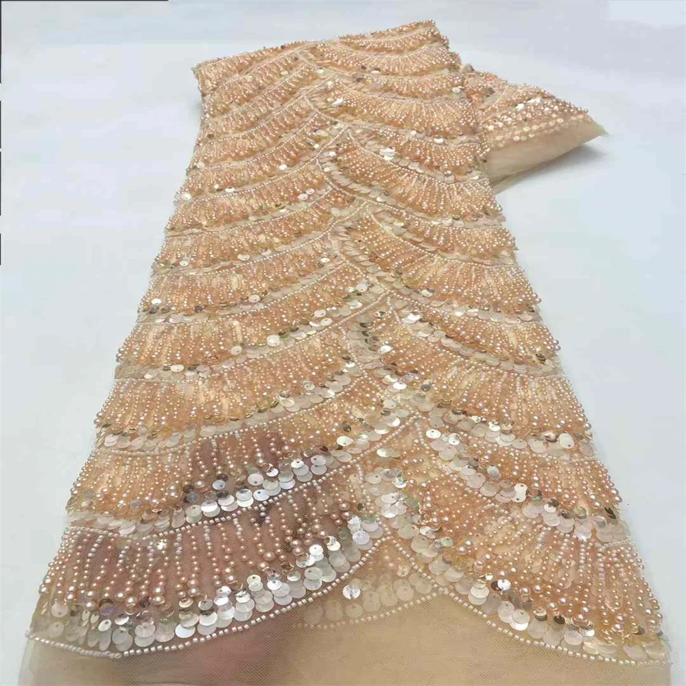 5 Yards High-end Heavy Beaded Fabric 2025 Latest African Luxury Sequins Embroidery Lace French Tulle Laces For Sewing Wedding
5 Yards High-end Heavy Beaded Fabric 2025 Latest African Luxury Sequins Embroidery Lace French Tulle Laces For Sewing Wedding