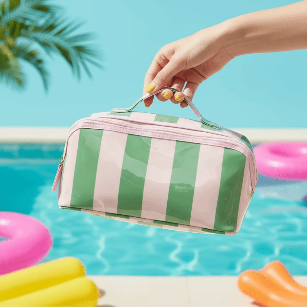 Durable Striped Cosmetic Bag Lightweight and Portable Contrast Color PVC Makeup Organizer Large Capacity Waterproof
Durable Striped Cosmetic Bag Lightweight and Portable Contrast Color PVC Makeup Organizer Large Capacity Waterproof