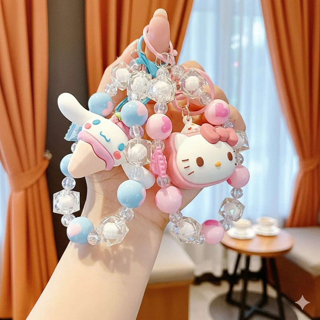 Милый брелок-подвеска в стиле Ins с персонажами Sanrio: Куроми, Хелло Китти, облачко, бусины, цепочка, для сумки и телефона
Милый брелок-подвеска в стиле Ins с персонажами Sanrio: Куроми, Хелло Китти, облачко, бусины, цепочка, для сумки и телефона