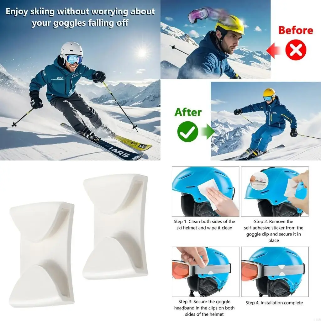 Helmets Mount Ski Goggles Clip Keep Goggles Safe for Enhances Enjoyment in Skiing and Snowboarding Easy Application 24BD
Helmets Mount Ski Goggles Clip Keep Goggles Safe for Enhances Enjoyment in Skiing and Snowboarding Easy Application 24BD