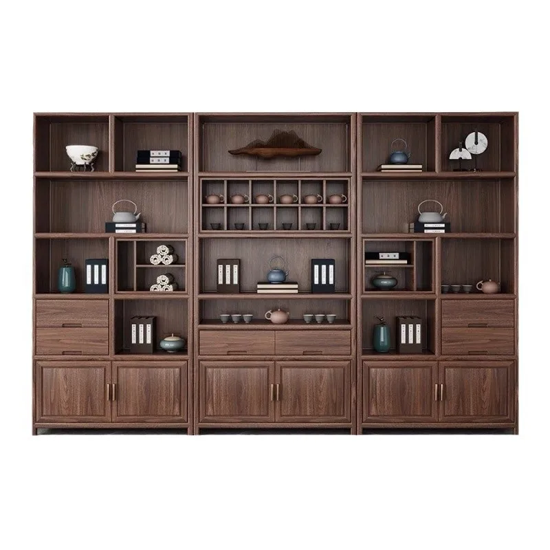 Solid wood entrance tea rack partition bookshelf frame screen living room display cabinet
Solid wood entrance tea rack partition bookshelf frame screen living room display cabinet