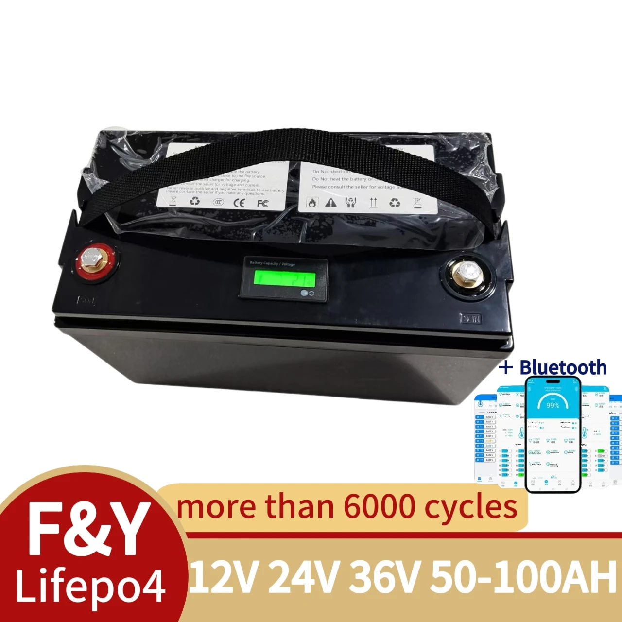 F&Y12V 100AH 120Ah 150Ah 24V 36V 40Ah 50AH 60Ah 80Ah lifepo4 lithium battery deep cycle batteries bluetooth BMS with charger
F&Y12V 100AH 120Ah 150Ah 24V 36V 40Ah 50AH 60Ah 80Ah lifepo4 lithium battery deep cycle batteries bluetooth BMS with charger