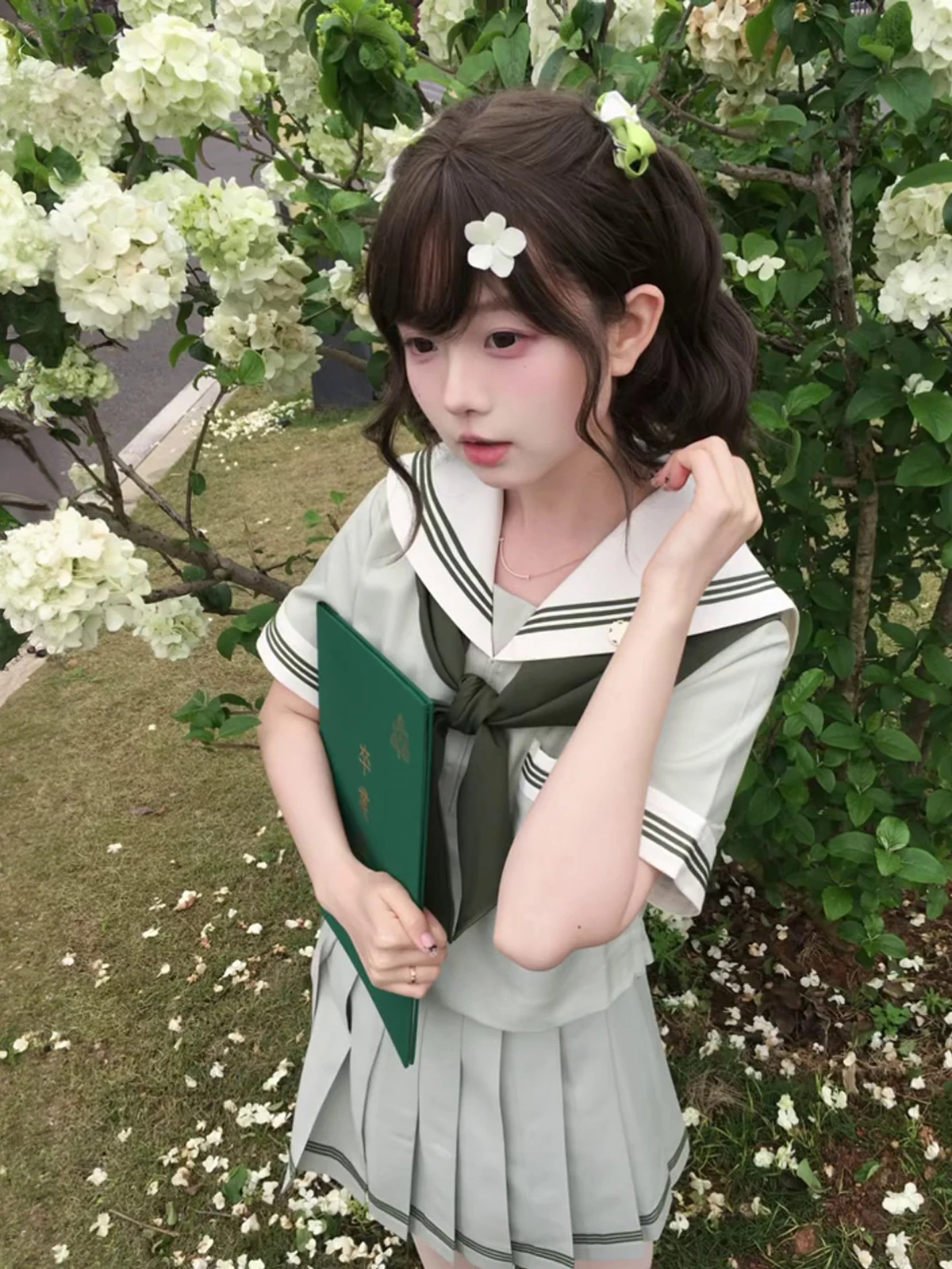 Star Island High Matcha Jasmine Original Uniform Short Sleeve Sailor Suit Waist Cinched Sweet School Style Pleated Skirt Set
Star Island High Matcha Jasmine Original Uniform Short Sleeve Sailor Suit Waist Cinched Sweet School Style Pleated Skirt Set