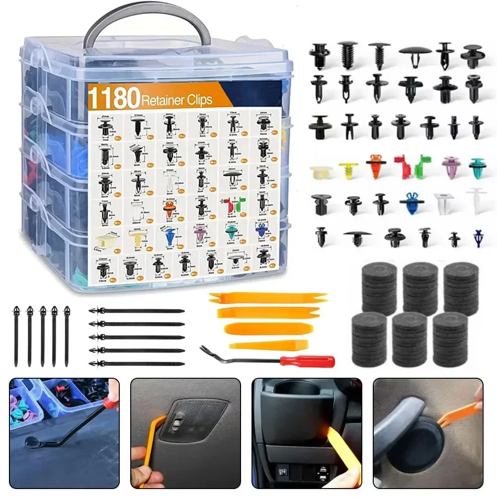 Front Bumper Clips Auto Fasteners Kit Fender Retainer Rivet Clips Kit with Fastener Remover for Car Interior Body Parts Set
Front Bumper Clips Auto Fasteners Kit Fender Retainer Rivet Clips Kit with Fastener Remover for Car Interior Body Parts Set