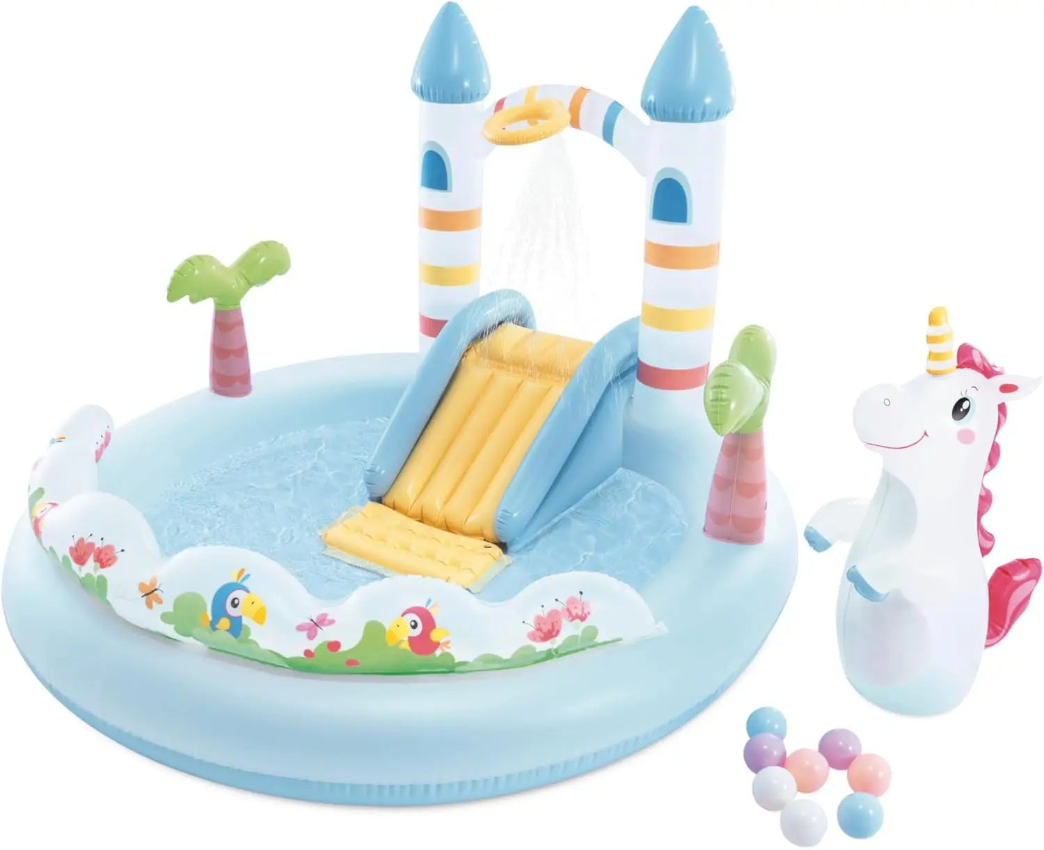 Inflatable Unicorn Castle Kids Pool with Water Sprayer and Slide - Splash Pad for Toddlers - 77" x 70" x 50" - Ages 3+
Inflatable Unicorn Castle Kids Pool with Water Sprayer and Slide - Splash Pad for Toddlers - 77" x 70" x 50" - Ages 3+
