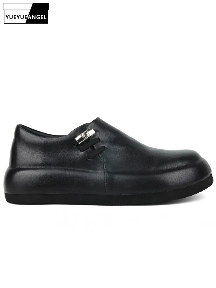 Мужские лоферы из натуральной кожи, однотонные, дышащие, с круглым носком, повседневные кроссовки без шнуровки, удобные модные туфли на плоской платформе
Мужские лоферы из натуральной кожи, однотонные, дышащие, с круглым носком, повседневные кроссовки без шнуровки, удобные модные туфли на плоской платформе