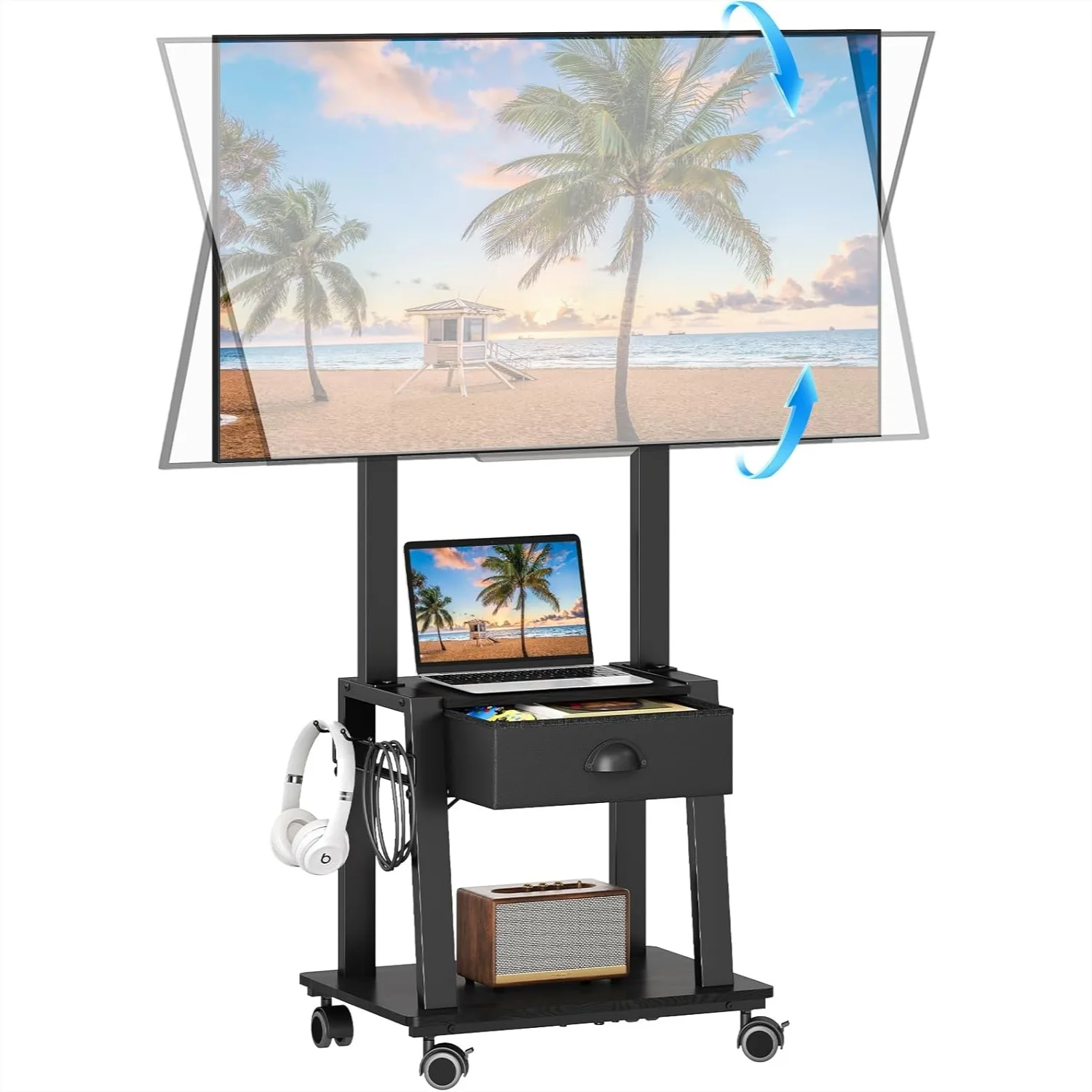 Mobile TV Stand with Drawer for 23-60 Inch TVs, Tilt Rolling TV Cart on Wheels, Adjustable Height Portable TV Stand for
Mobile TV Stand with Drawer for 23-60 Inch TVs, Tilt Rolling TV Cart on Wheels, Adjustable Height Portable TV Stand for