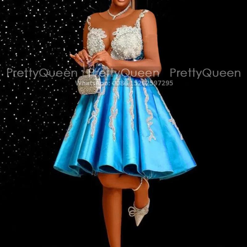 Beaded Appliques Short Prom Dresses Pleat A Line Plus Size Women Sheer Neck Sleeveless Knee Length Cocktail Dress Party
Beaded Appliques Short Prom Dresses Pleat A Line Plus Size Women Sheer Neck Sleeveless Knee Length Cocktail Dress Party