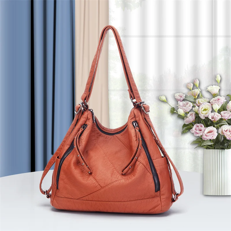 Vintage Women Shoulder Bag PU Leather Large Capacity Crossbody Handbag Versatile Female Travel Backpack
Vintage Women Shoulder Bag PU Leather Large Capacity Crossbody Handbag Versatile Female Travel Backpack