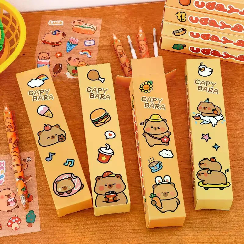 3Boxs Cute Cartoon Capybra Gel Pen Suit 5-piece Set Ink Quick Drying Cute Neutral Pen Student School Writing Supplies Stationery
3Boxs Cute Cartoon Capybra Gel Pen Suit 5-piece Set Ink Quick Drying Cute Neutral Pen Student School Writing Supplies Stationery