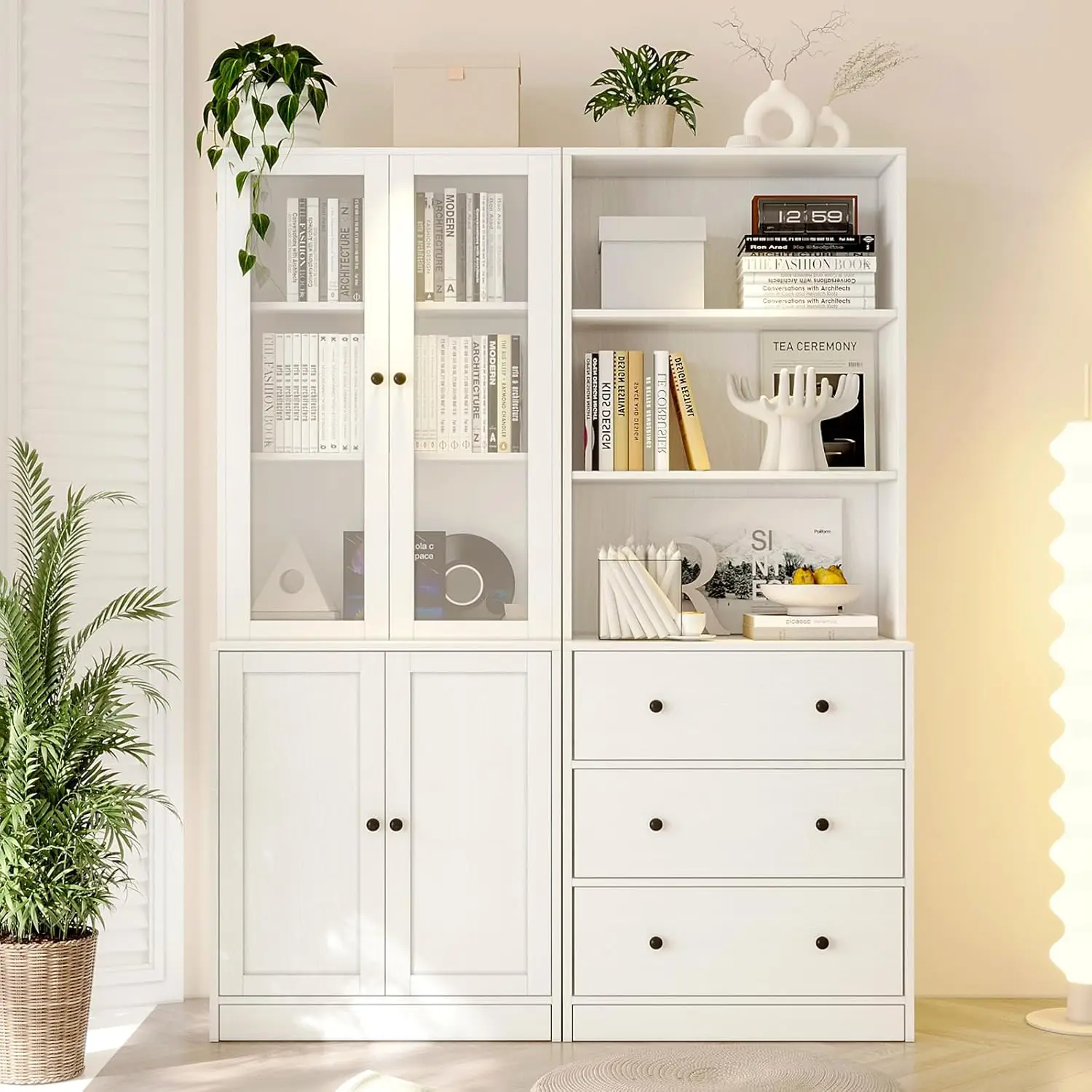 Bookcase, 3-Tier Modern Bookshelves 3 Large Drawer, Wood Filing Cabinet with Open Storage Shelf5-Tier Fixed Storage Shelvesfor
Bookcase, 3-Tier Modern Bookshelves 3 Large Drawer, Wood Filing Cabinet with Open Storage Shelf5-Tier Fixed Storage Shelvesfor