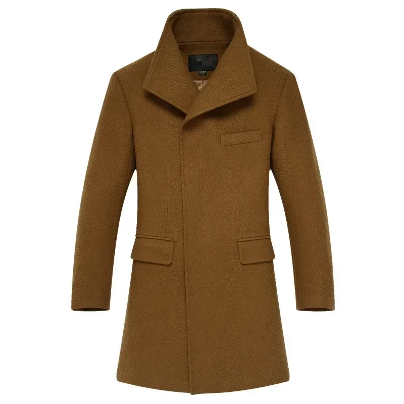 Thick Wool Coat Slim Fit Stand Collar Woolen Coat Winter Casual Clothing Men Long Khaki Blend Coat Male Large Size Mens Overcoat
Thick Wool Coat Slim Fit Stand Collar Woolen Coat Winter Casual Clothing Men Long Khaki Blend Coat Male Large Size Mens Overcoat
