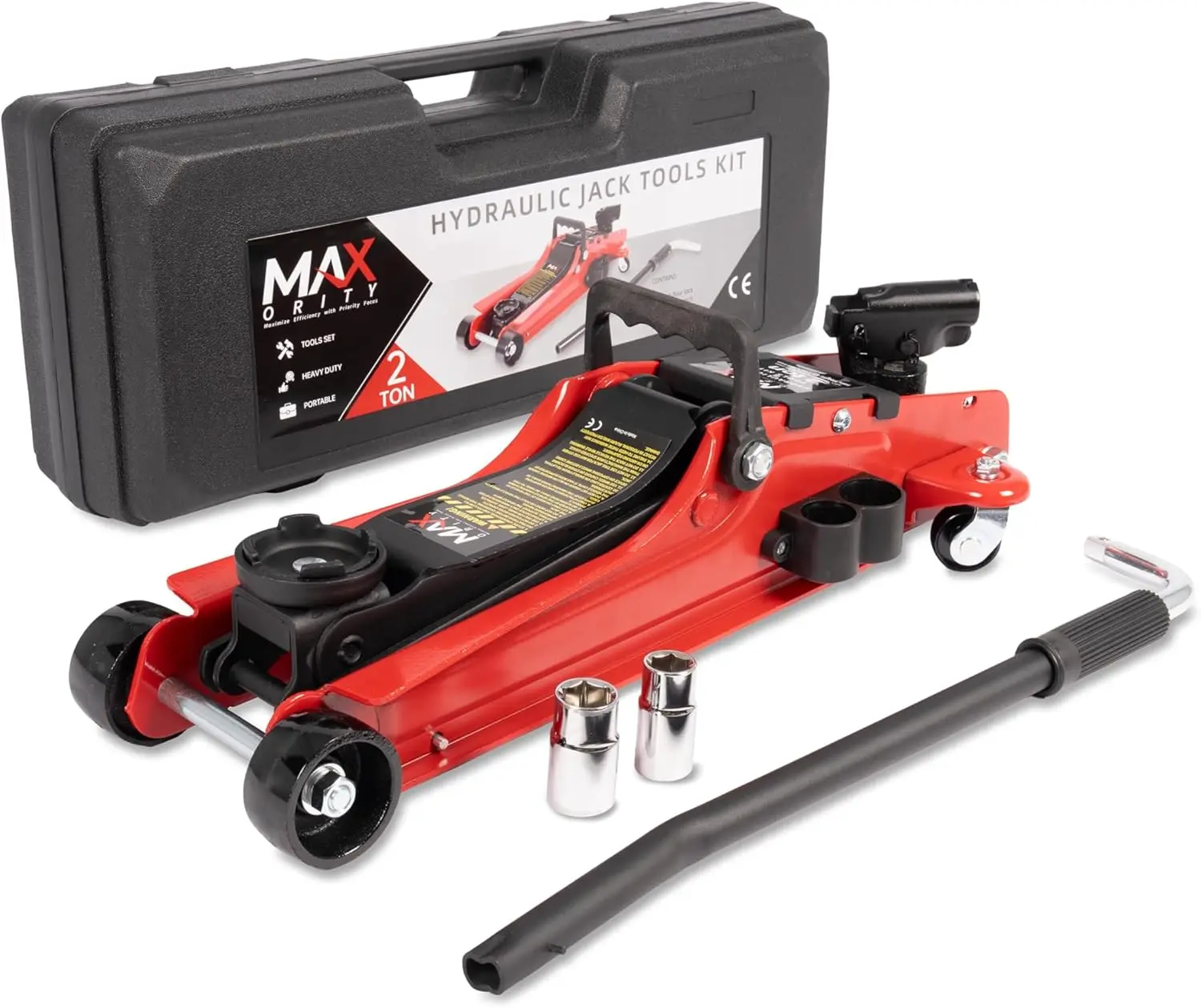 2-Ton Hydraulic Low Profile Floor Jack with Carrying Case & Tire Tool Kit for Cars, SUVs, Trucks
2-Ton Hydraulic Low Profile Floor Jack with Carrying Case & Tire Tool Kit for Cars, SUVs, Trucks