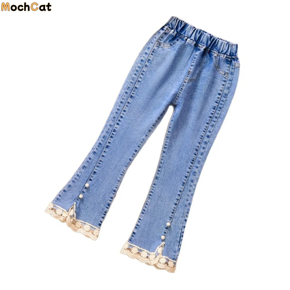Simple Lace Y2k Bow Denim Jeans Wide Leg Irregular Teens Bell-bottom Trousers Loose Clothing Girl Split Cowboy Pants Girls
Simple Lace Y2k Bow Denim Jeans Wide Leg Irregular Teens Bell-bottom Trousers Loose Clothing Girl Split Cowboy Pants Girls